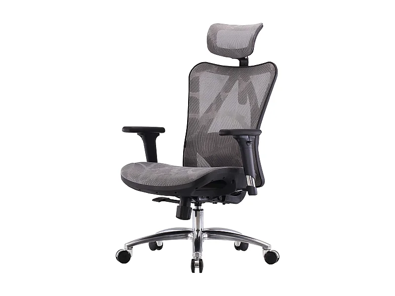 SIHOO poltrona ufficio ergonomica braccioli regolabili 150kg tessuto nero e grigio