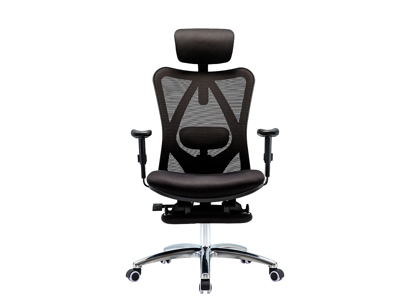 Chaise de bureau SIHOO-J86,  avec repose-pieds, noir