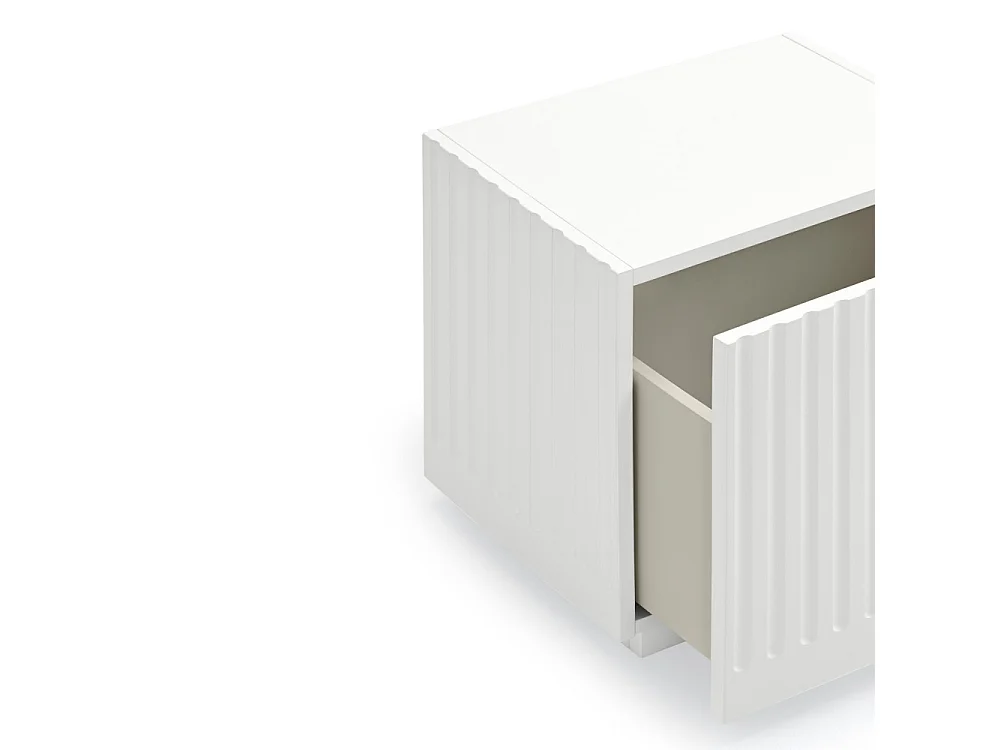 Doric - Table de chevet 1 tiroir en bois - Blanc