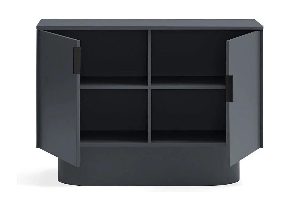 Commode 2 deuren laquée gris antraciet 100x82 cm