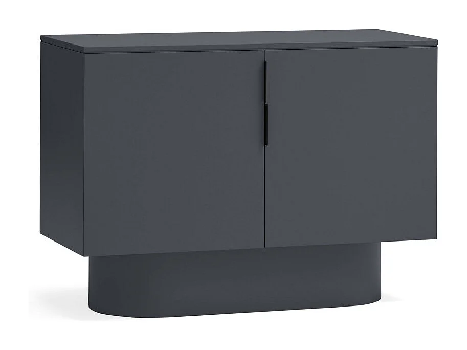 Commode 2 deuren laquée gris antraciet 100x82 cm