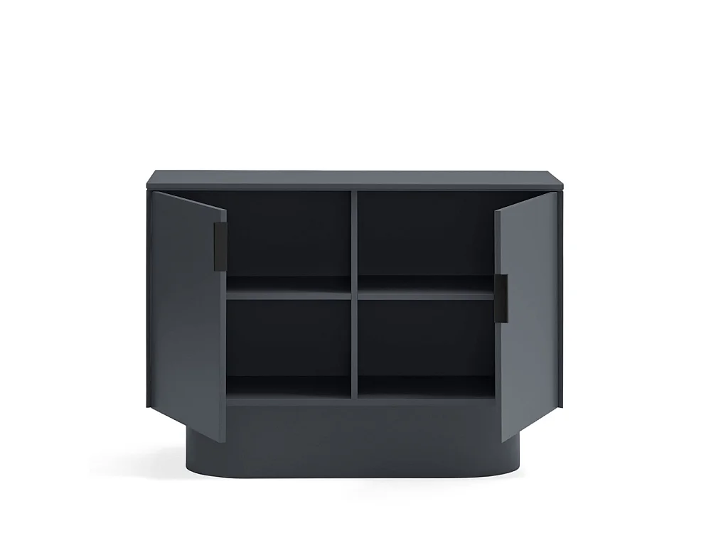 Cômoda 2 portas lacada cinza antracite 100x82 cm
