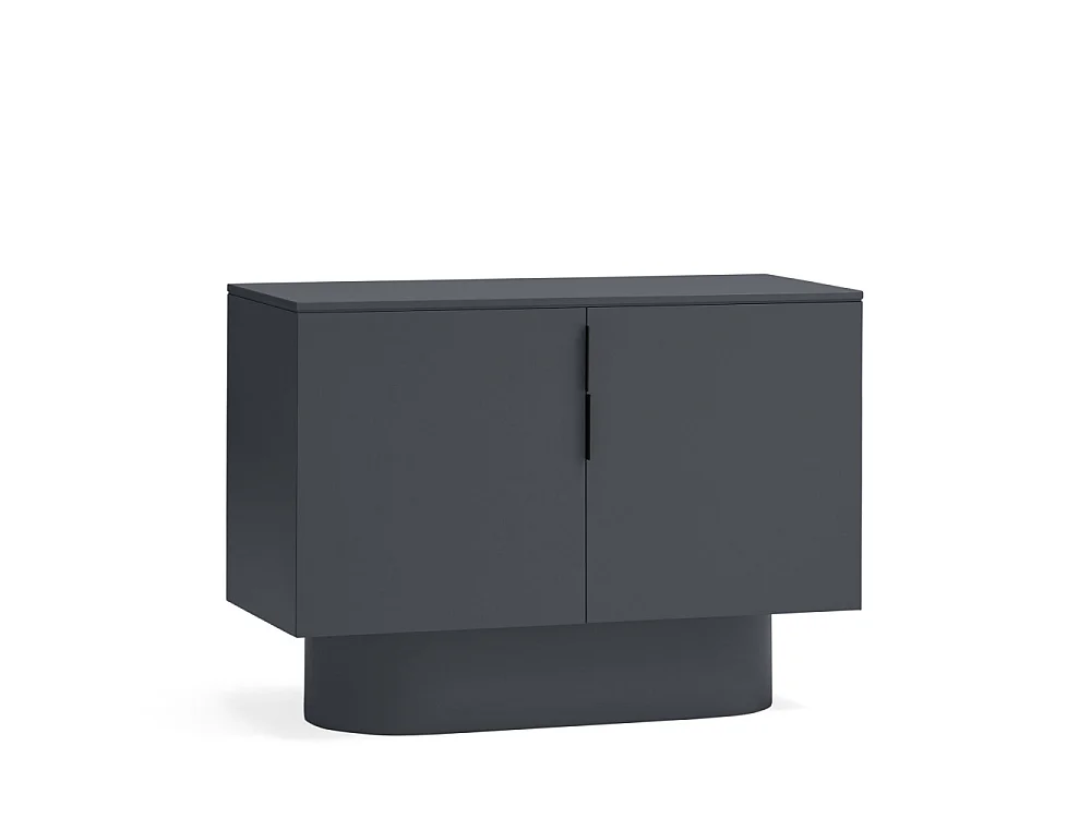 Cômoda 2 portas lacada cinza antracite 100x82 cm