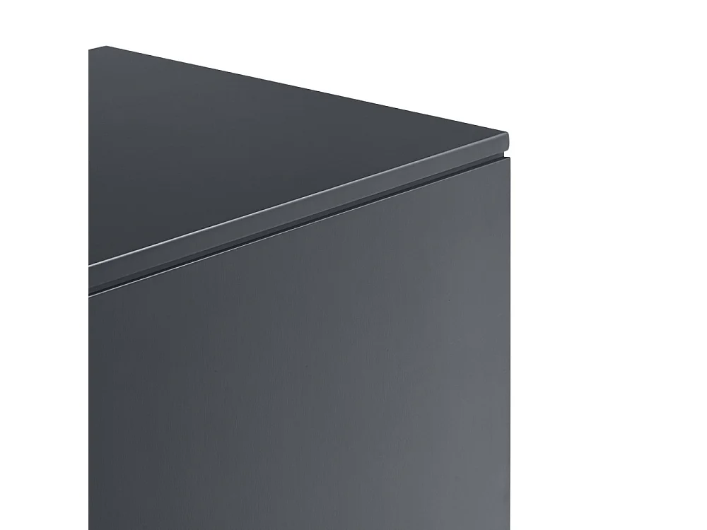 Cômoda 2 portas lacada cinza antracite 100x82 cm