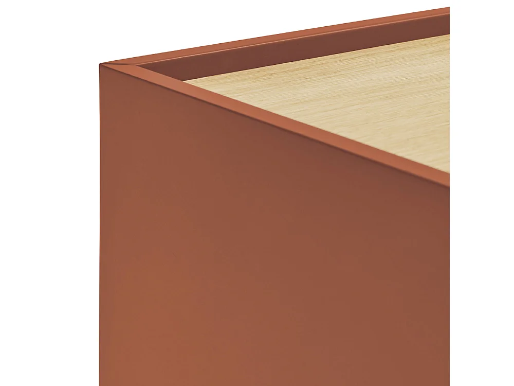 Otto - Buffet 3 portes, 3 tiroirs en bois L180cm - Rouge brique