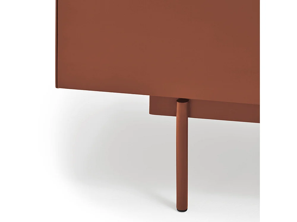 Otto - Buffet 3 portes, 3 tiroirs en bois L180cm - Rouge brique