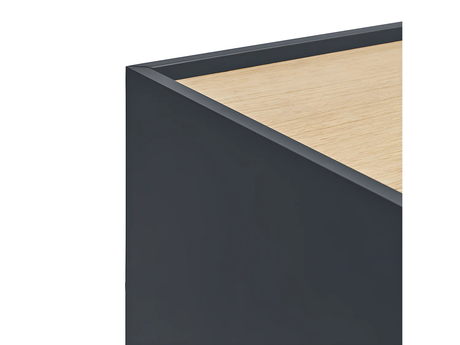 Otto - Buffet 3 portes, 3 tiroirs en bois L180cm - Gris anthracite