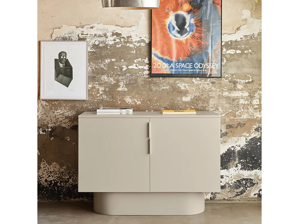 Commode 2 deuren laquée sable 100x82 cm