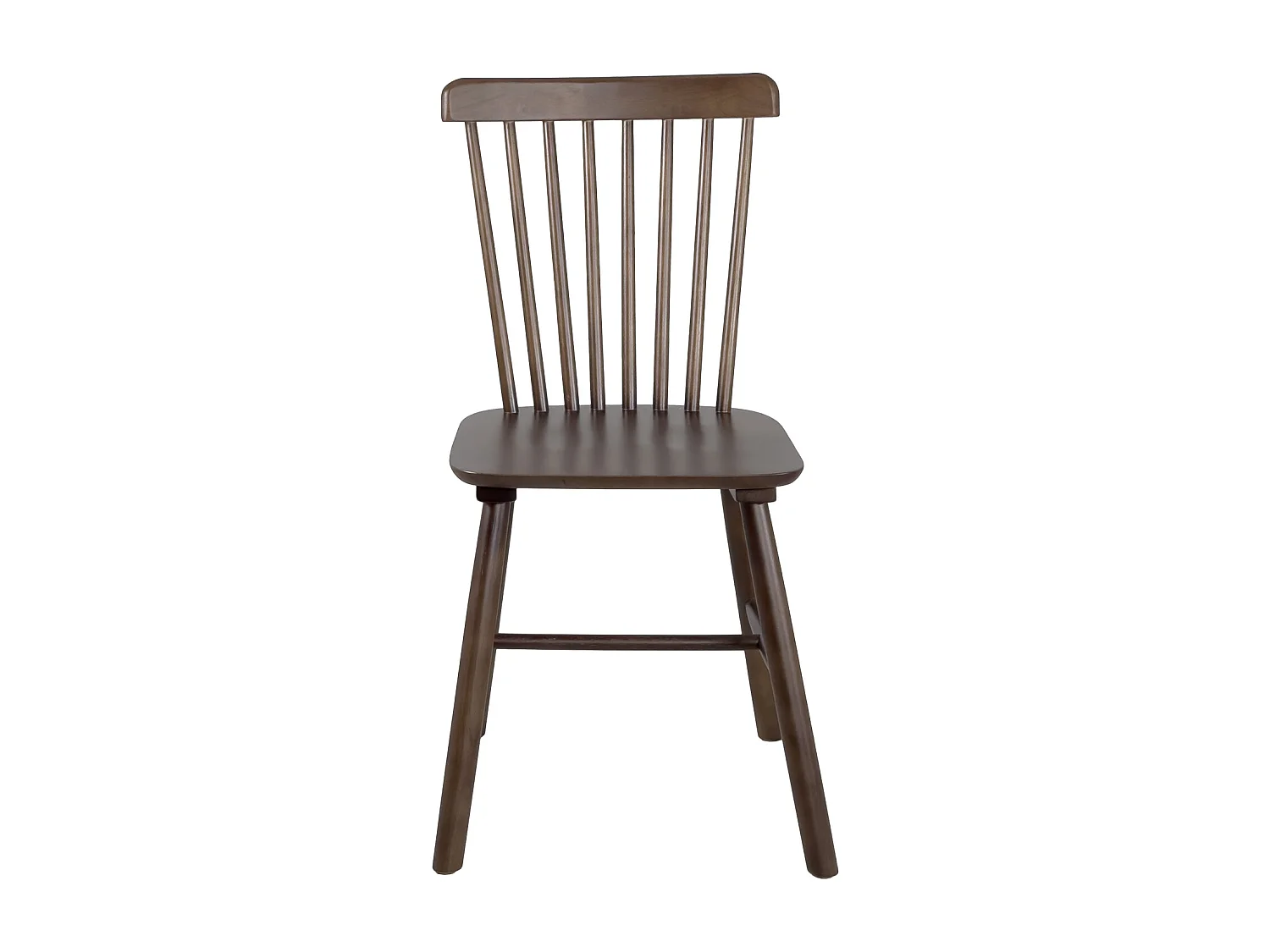 Lot 2 chaises bistrot en bois massif MONA, Style rétro à barreaux (Bois foncé)