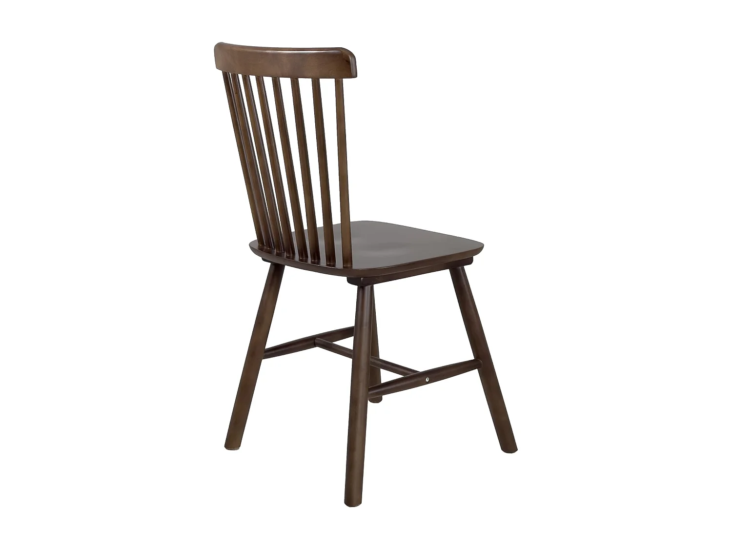 Lot 2 chaises bistrot en bois massif MONA, Style rétro à barreaux (Bois foncé)