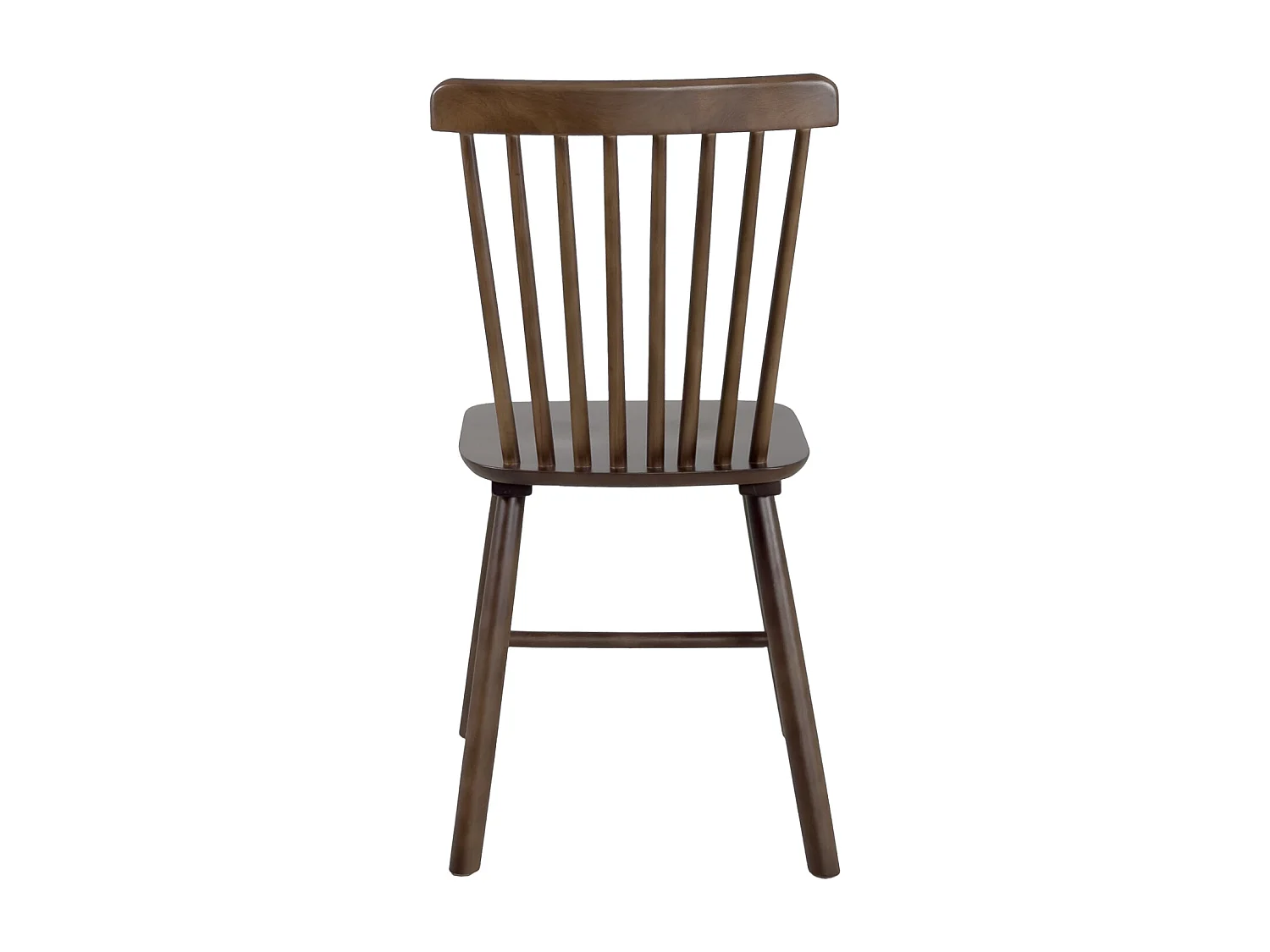 Lot 2 chaises bistrot en bois massif MONA, Style rétro à barreaux (Bois foncé)