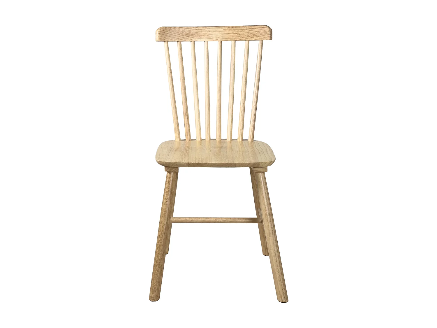 Lot de 2 chaises bistrot en bois massif,  Style rétro à barreaux MONA (Bois clair)