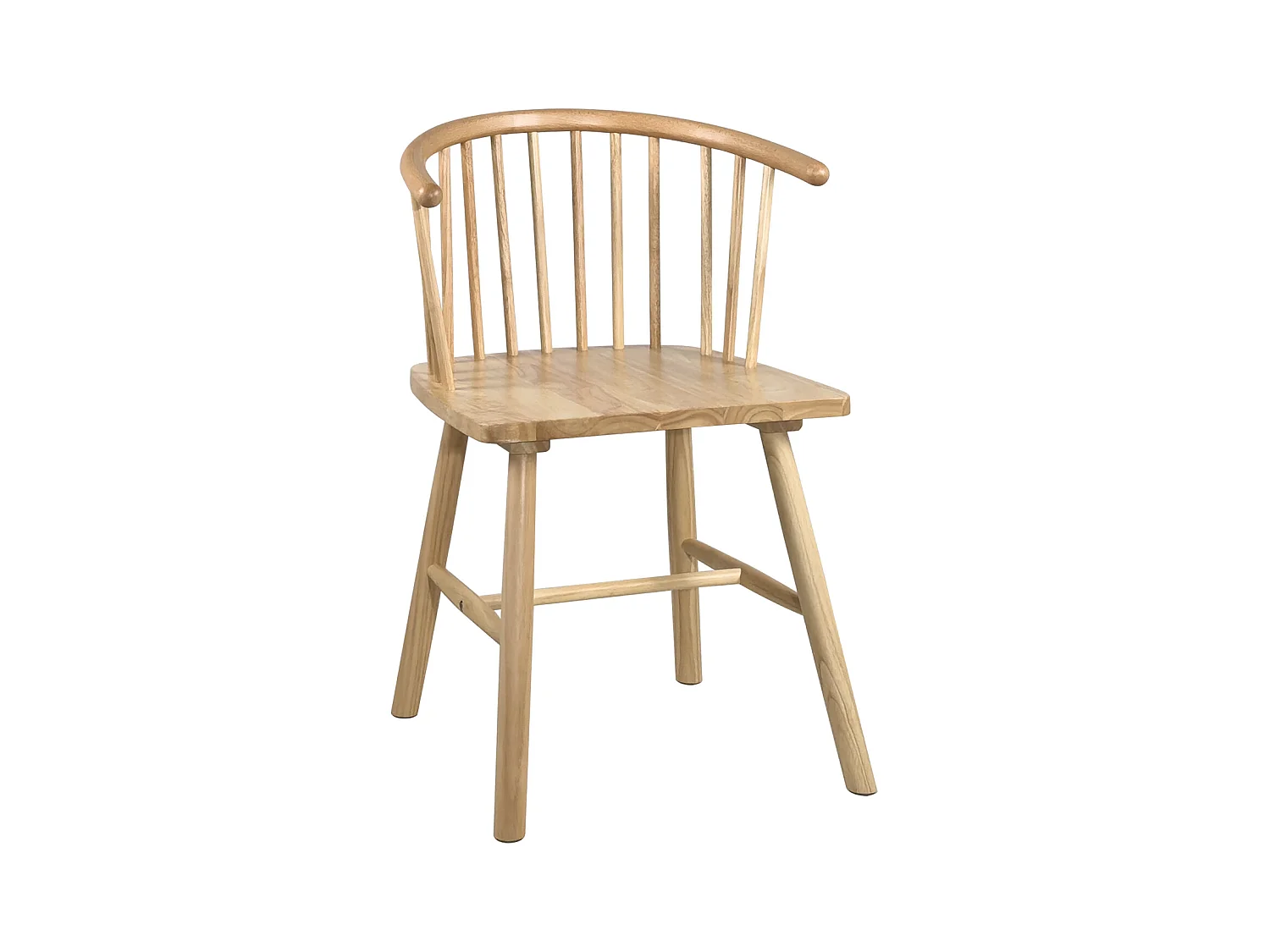 Chaise à barreaux bois massif teinte claire style rétro vintage bistrot western windsor MINO