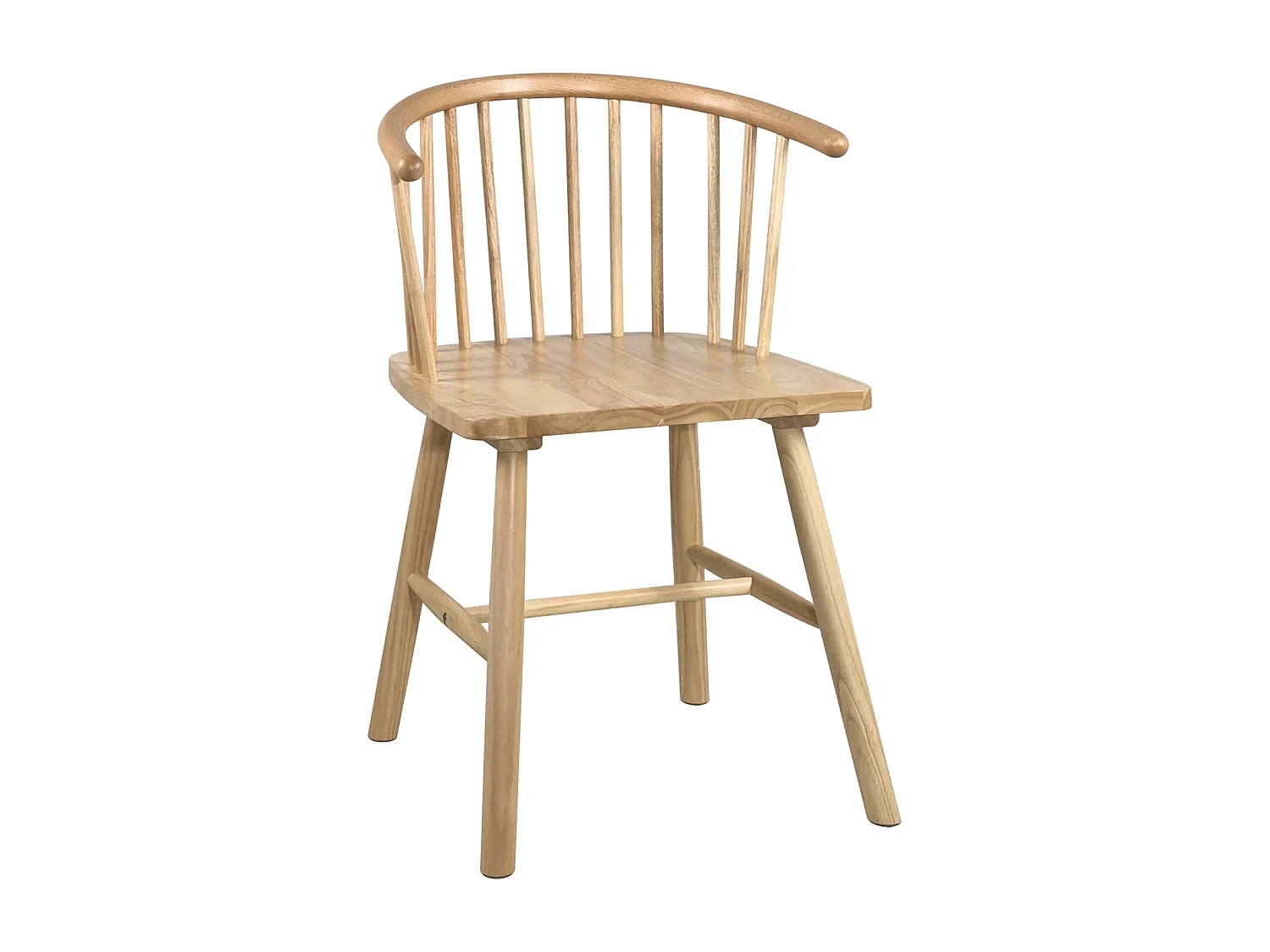 Chaise à barreaux bois massif teinte claire style rétro vintage bistrot western windsor MINO