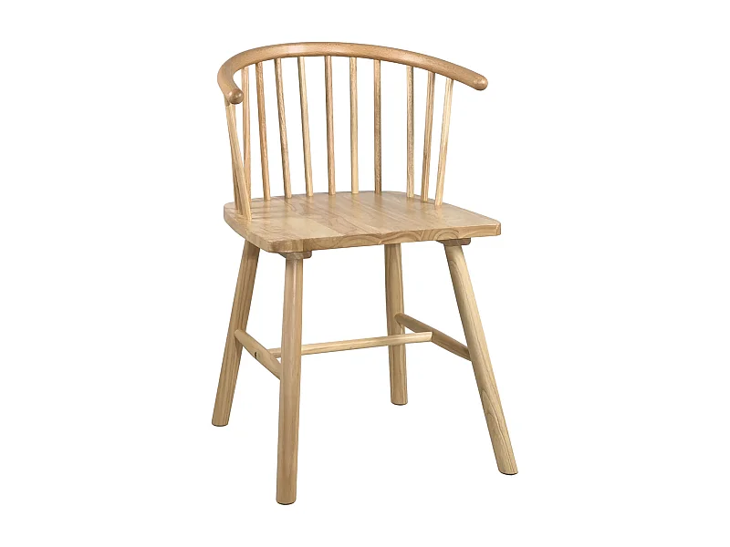 Chaise à barreaux bois massif teinte claire style rétro vintage bistrot western windsor MINO