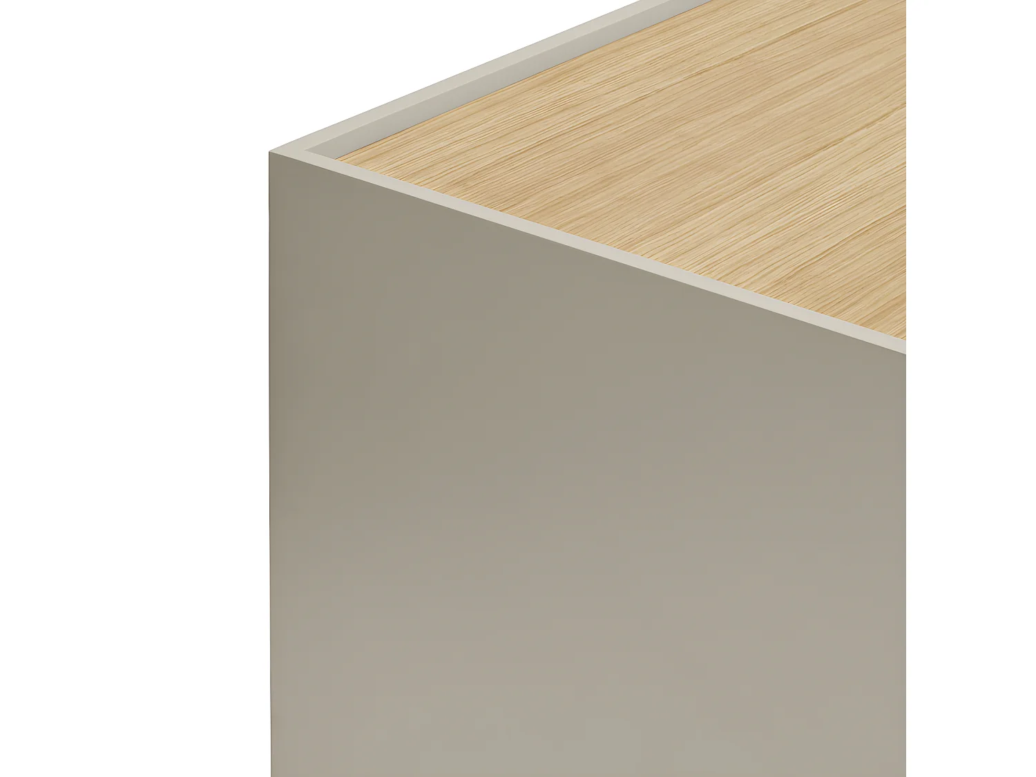 Otto - Meuble TV 2 portes, 2 tiroirs en bois L180cm - Beige