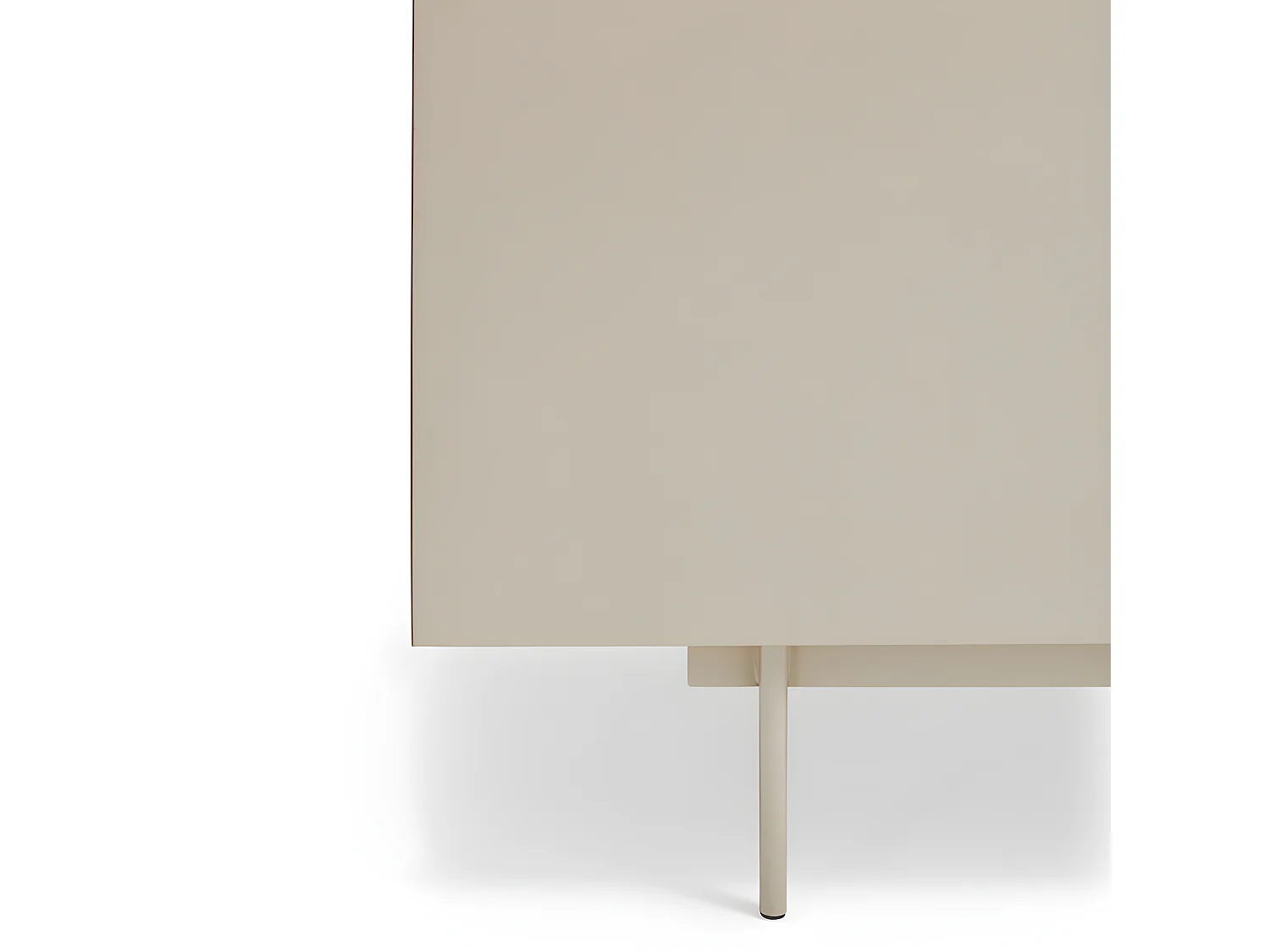 Otto - Meuble TV 2 portes, 2 tiroirs en bois L180cm - Beige