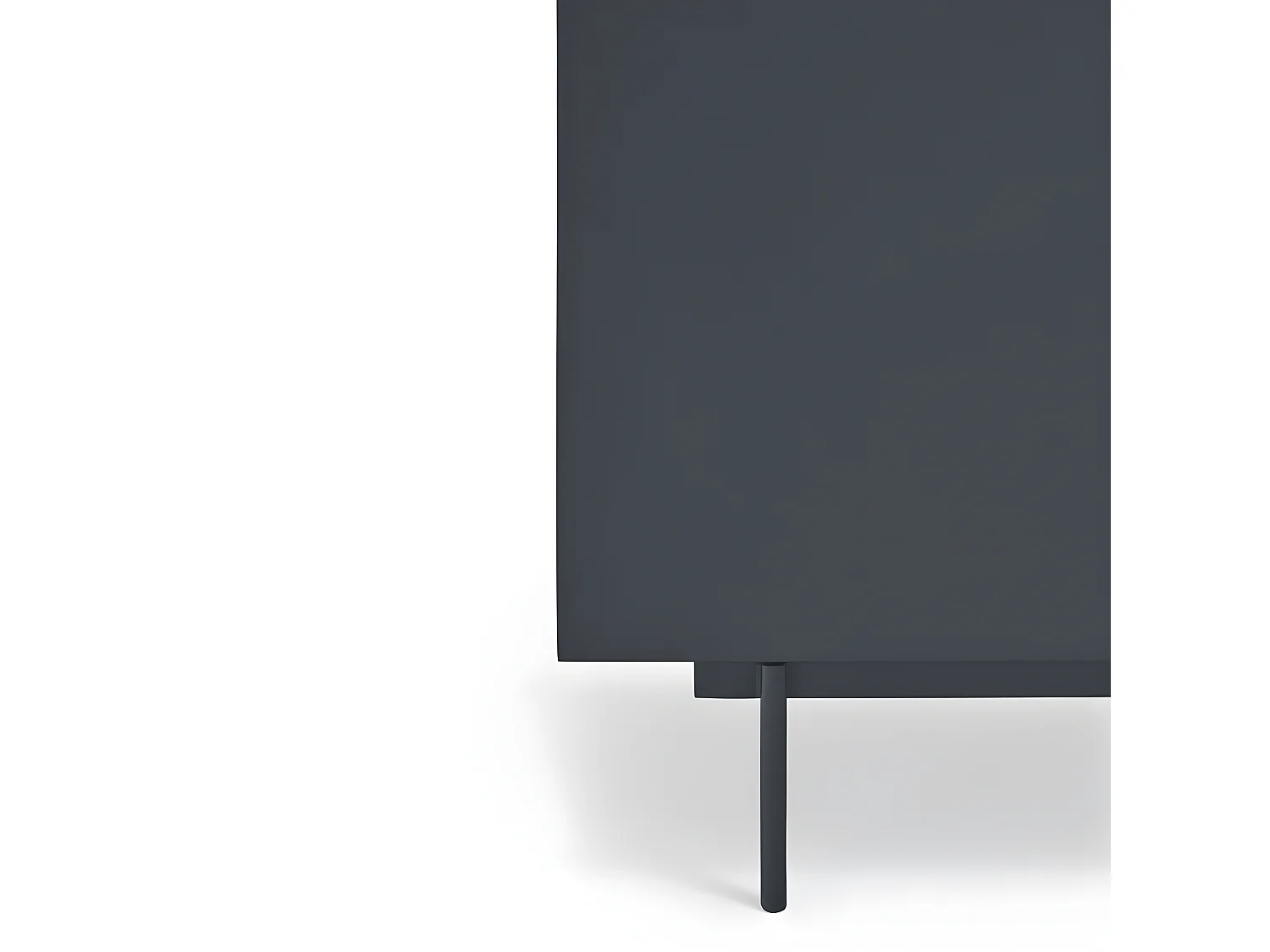 Otto - Meuble TV 2 portes, 2 tiroirs en bois L180cm - Gris anthracite