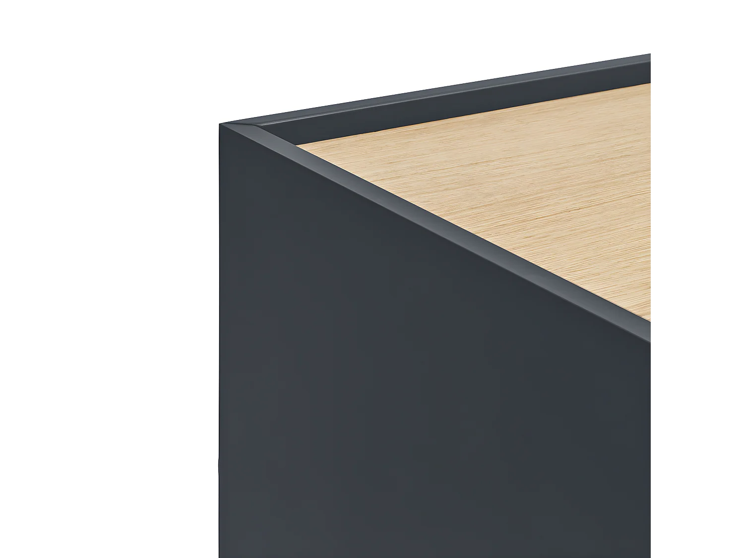 Otto - Meuble TV 2 portes, 2 tiroirs en bois L180cm - Gris anthracite