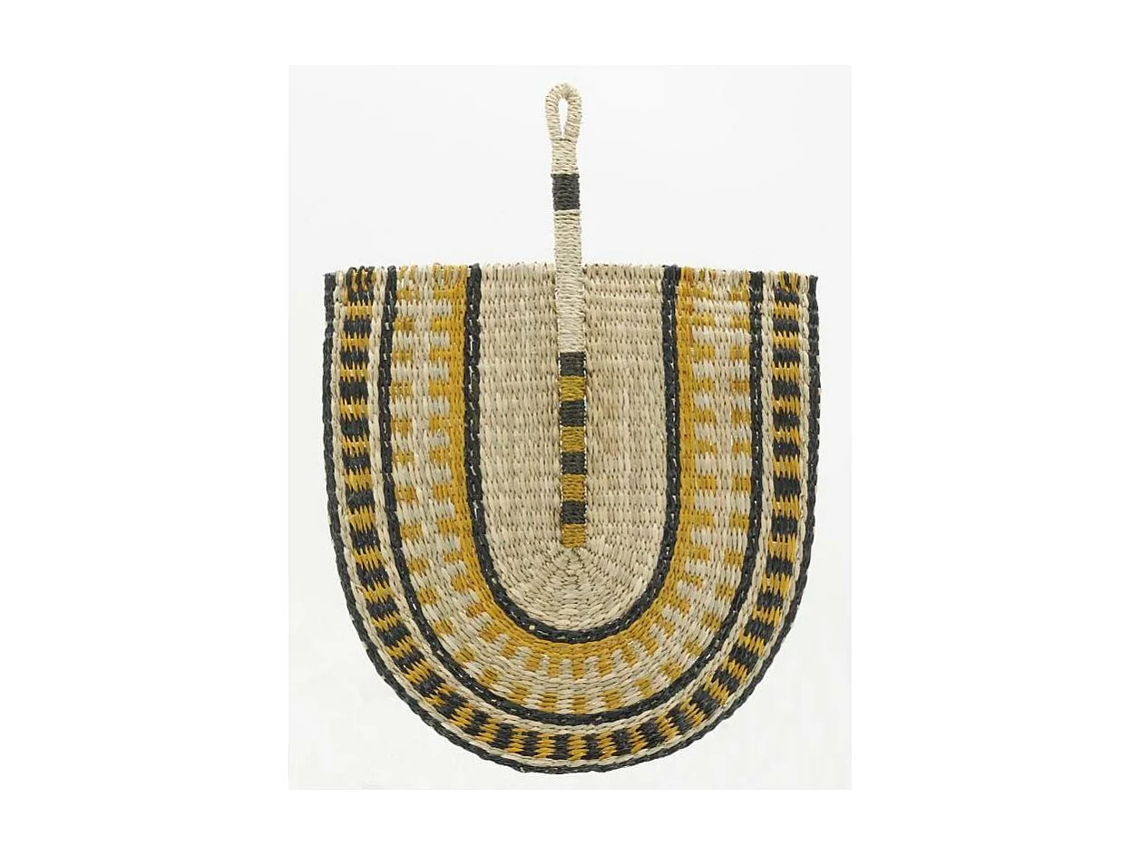 Éventails en jonc colorés ethniques (lot de 2)