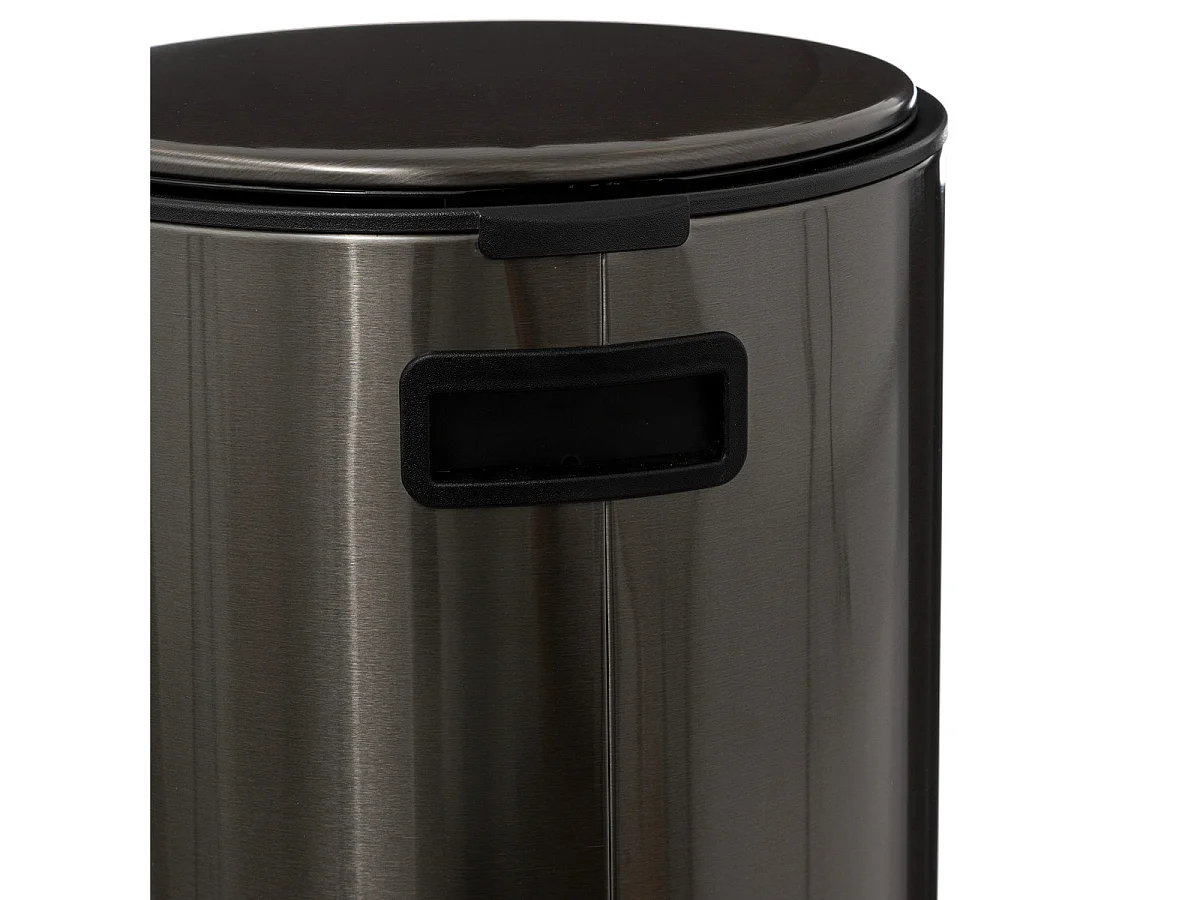 Poubelle ronde 30 Litres en Métal Inox Noir