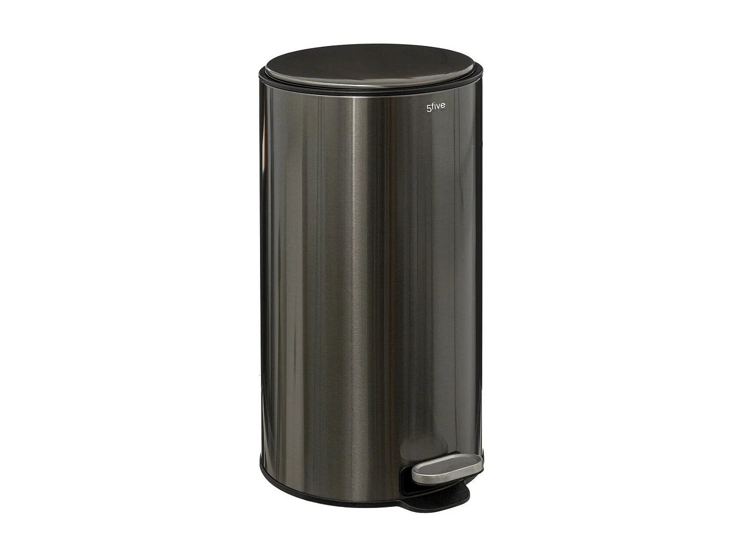 Poubelle ronde 30 Litres en Métal Inox Noir