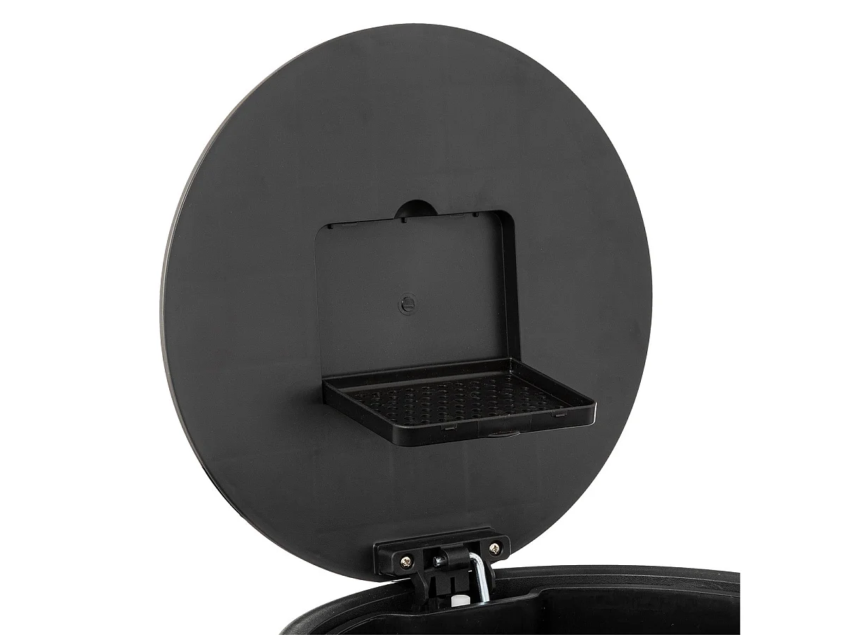 Poubelle ronde 30 Litres en Métal Inox Noir