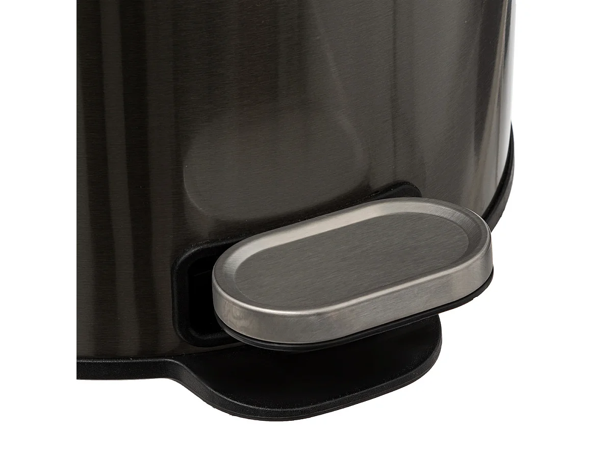 Poubelle ronde 30 Litres en Métal Inox Noir