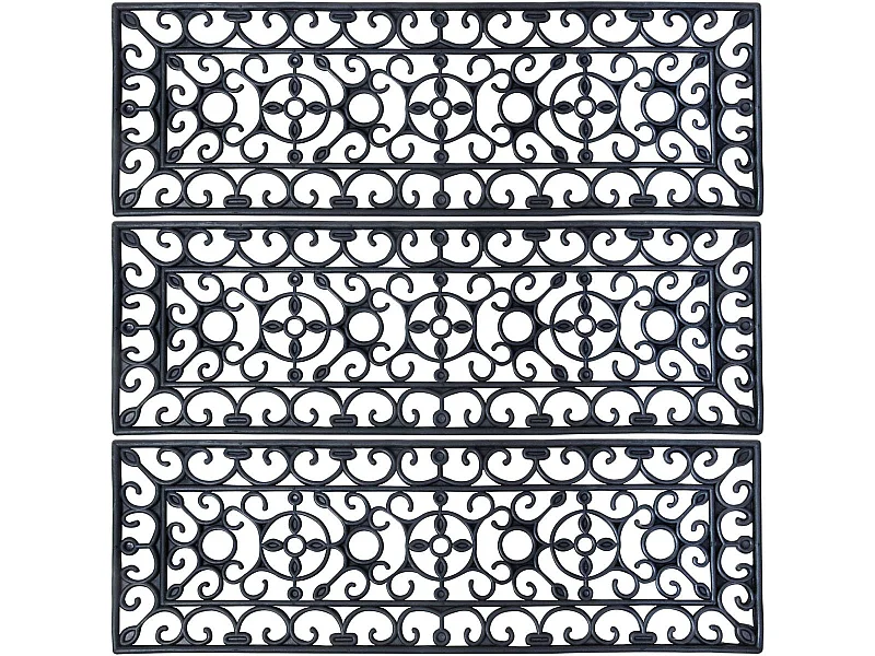 Tapis d'escalier antiglisse en caoutchouc (Lot de 3)