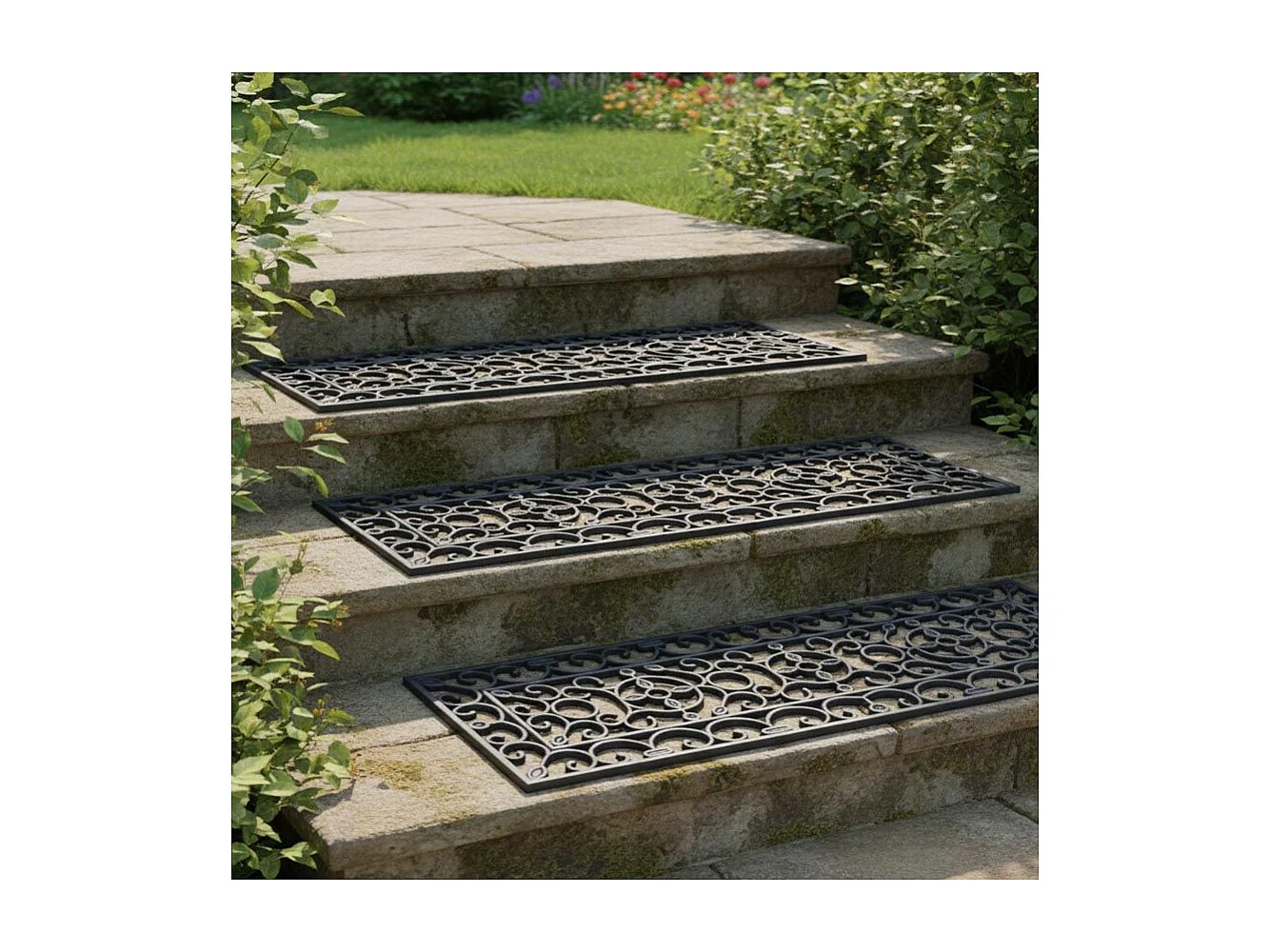 Tapis d'escalier antiglisse en caoutchouc Lot de 3