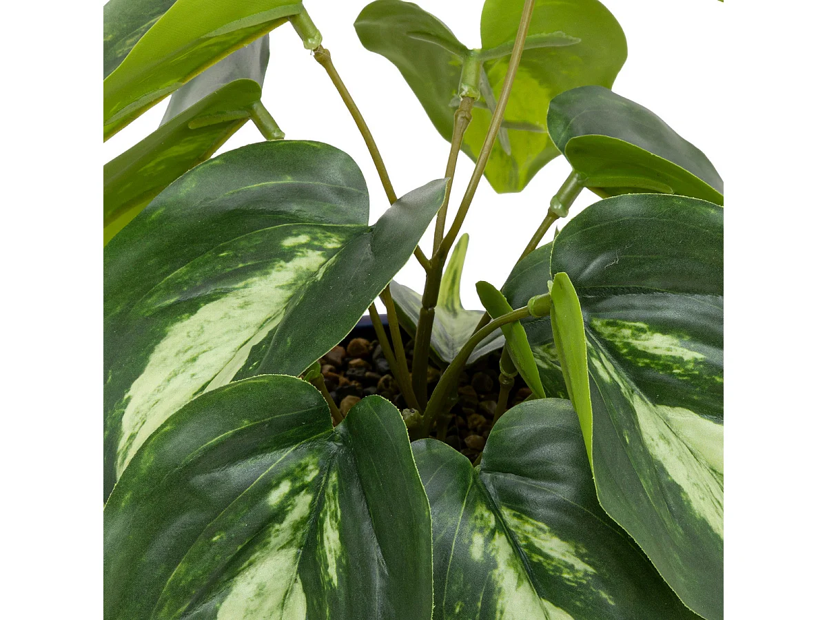 Plante verte artificielle dans pot en céramique Bleu Navy H 30 cm