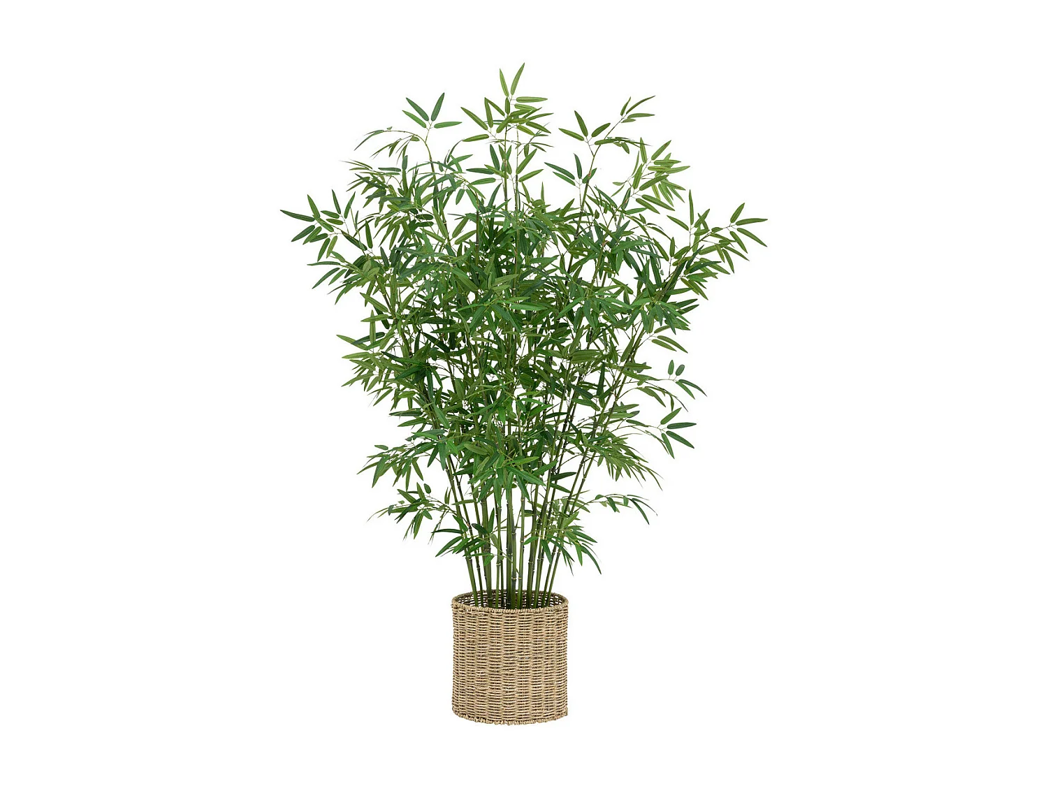 Plante artificielle Bambou dans un Pot en fibres naturelles D 90 x H 150 cm