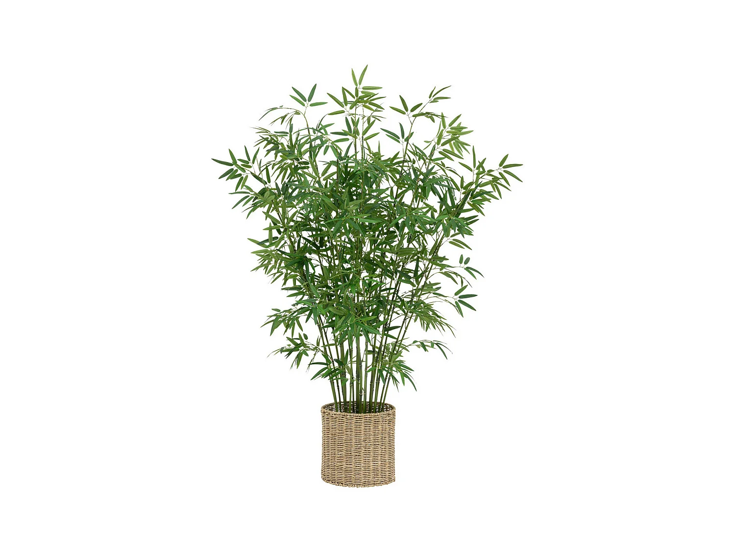 Plante artificielle Bambou dans un Pot en fibres naturelles D 90 x H 150 cm
