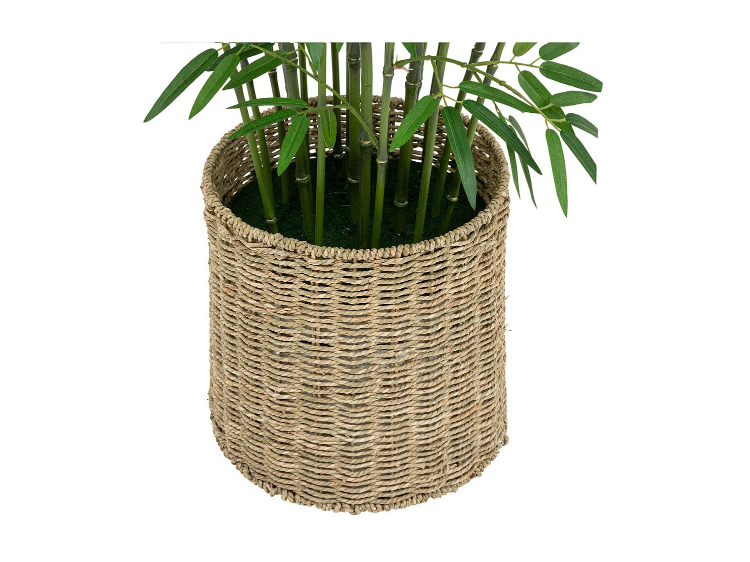 Plante artificielle Bambou dans un Pot en fibres naturelles D 90 x H 150 cm