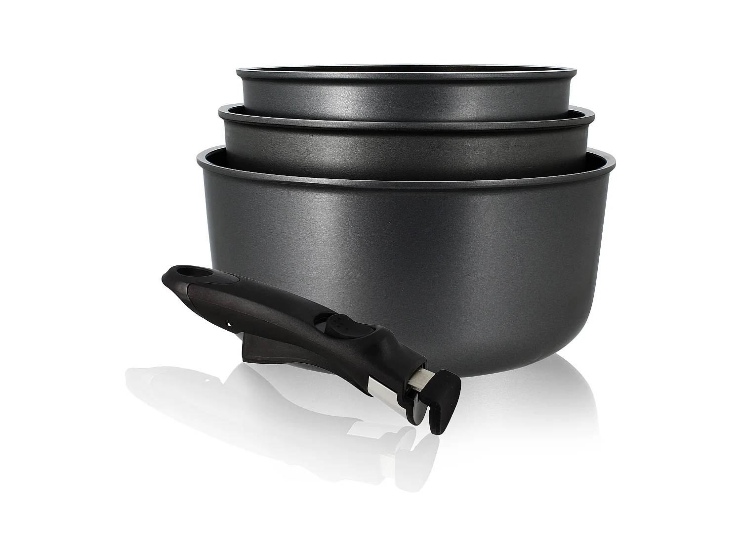 Set 3 poeles triply en acier inoxydable induction 20/24 et 28cm - made in france
