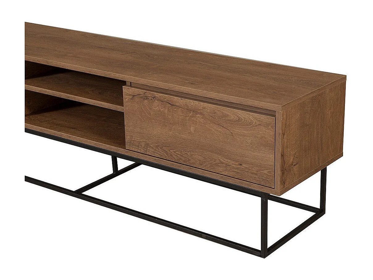 TV-Möbel 2 Nischen 2 Schubladen Nussbaum Dekor L180 cm - Rodez