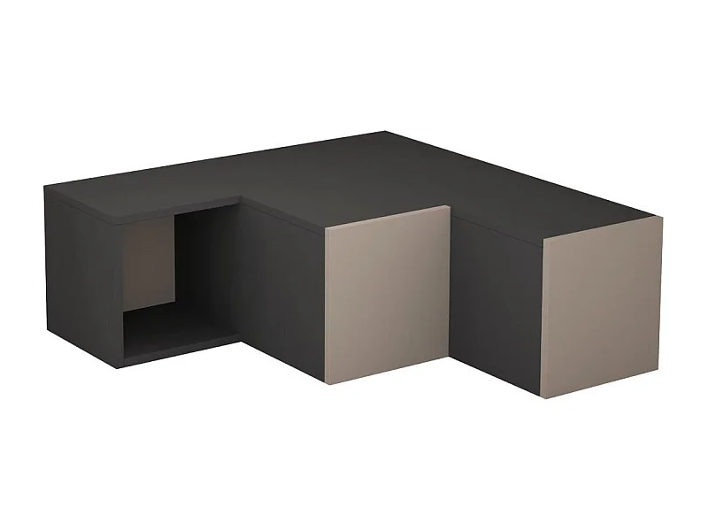 Meuble TV d'angle 2 tiroirs et 1 niche L90 cm - Compact