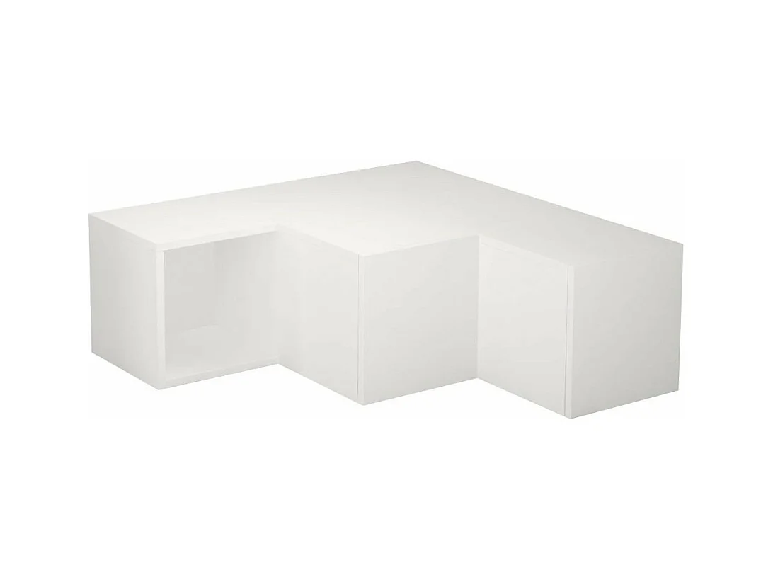 Meuble TV d'angle 2 tiroirs et 1 niche L90 cm - Compact