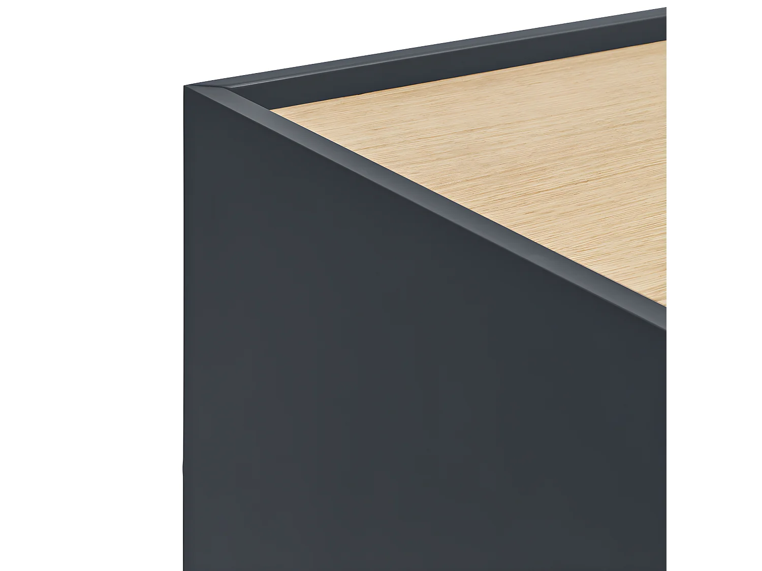 Otto - Table de chevet murale 2 tiroirs en bois - Gris anthracite