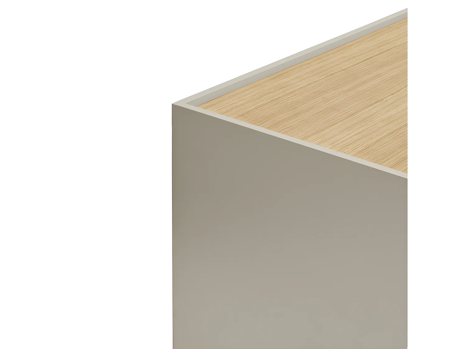 Otto - Table de chevet murale 2 tiroirs en bois - Beige