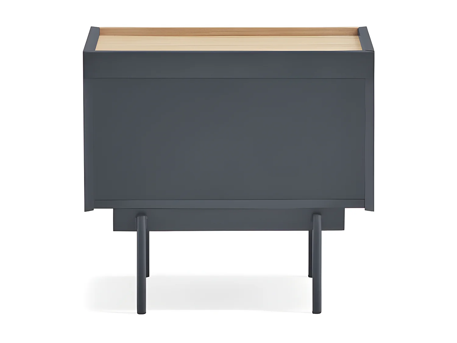 Otto - Table de chevet 2 tiroirs en bois - Gris anthracite