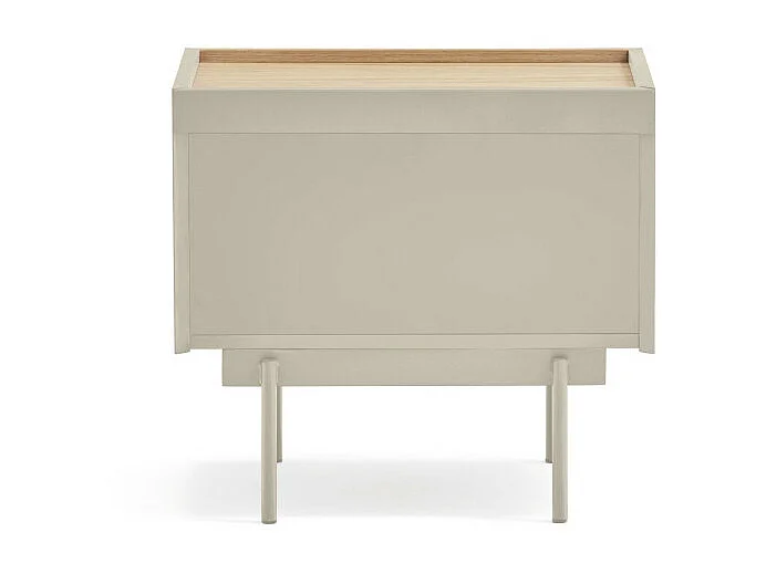 Otto - Table de chevet 2 tiroirs en bois - Beige