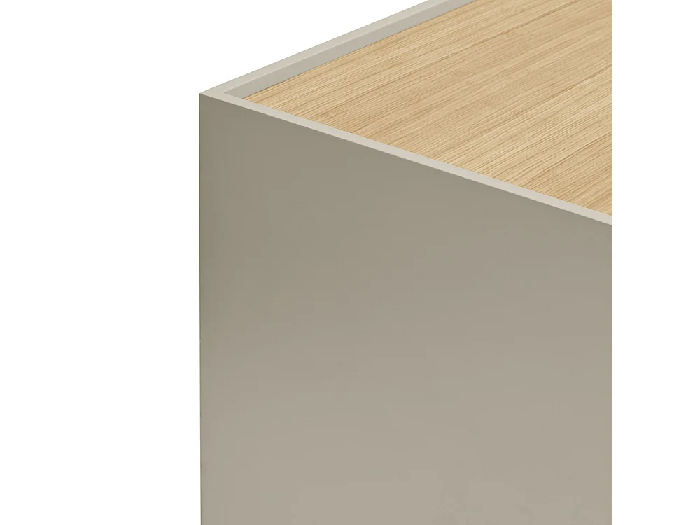 Otto - Table de chevet 2 tiroirs en bois - Beige