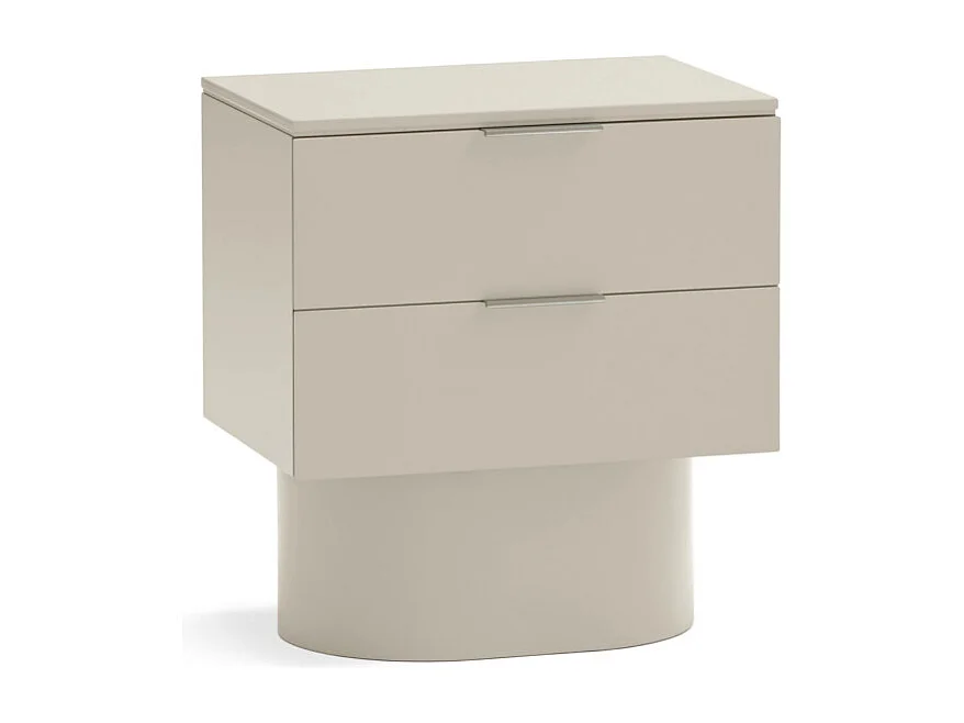 Totem - Table de chevet 2 tiroirs en bois - Couleur : Sable