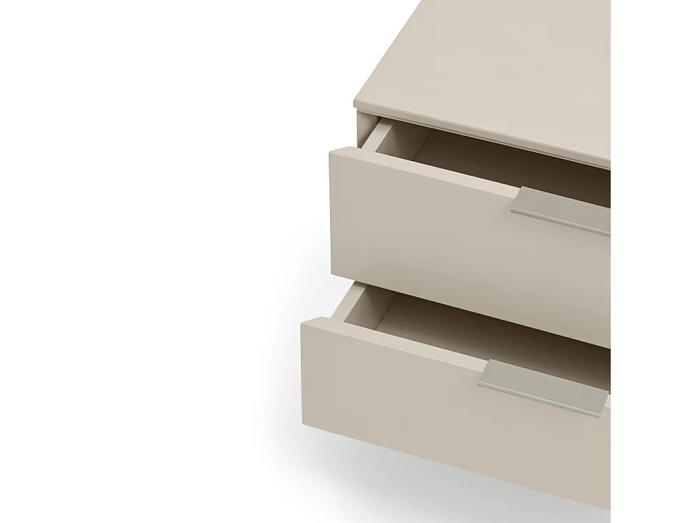 Totem - Table de chevet 2 tiroirs en bois - Couleur : Sable