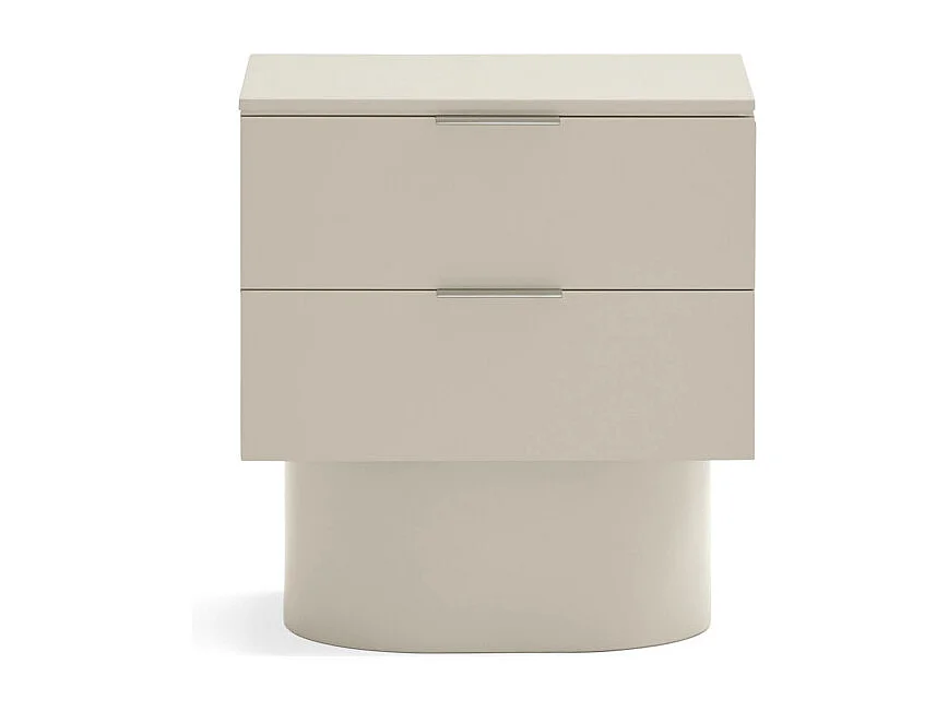 Totem - Table de chevet 2 tiroirs en bois - Couleur : Sable