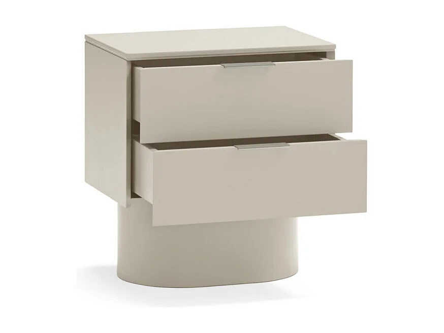 Totem - Table de chevet 2 tiroirs en bois - Couleur : Sable