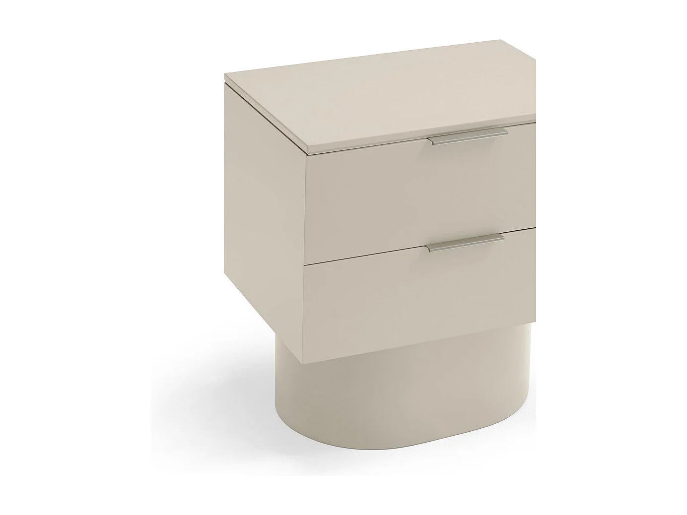 Totem - Table de chevet 2 tiroirs en bois - Couleur : Sable