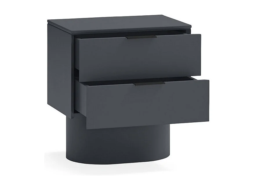 Totem - Table de chevet 2 tiroirs en bois - Couleur : Gris anthracite