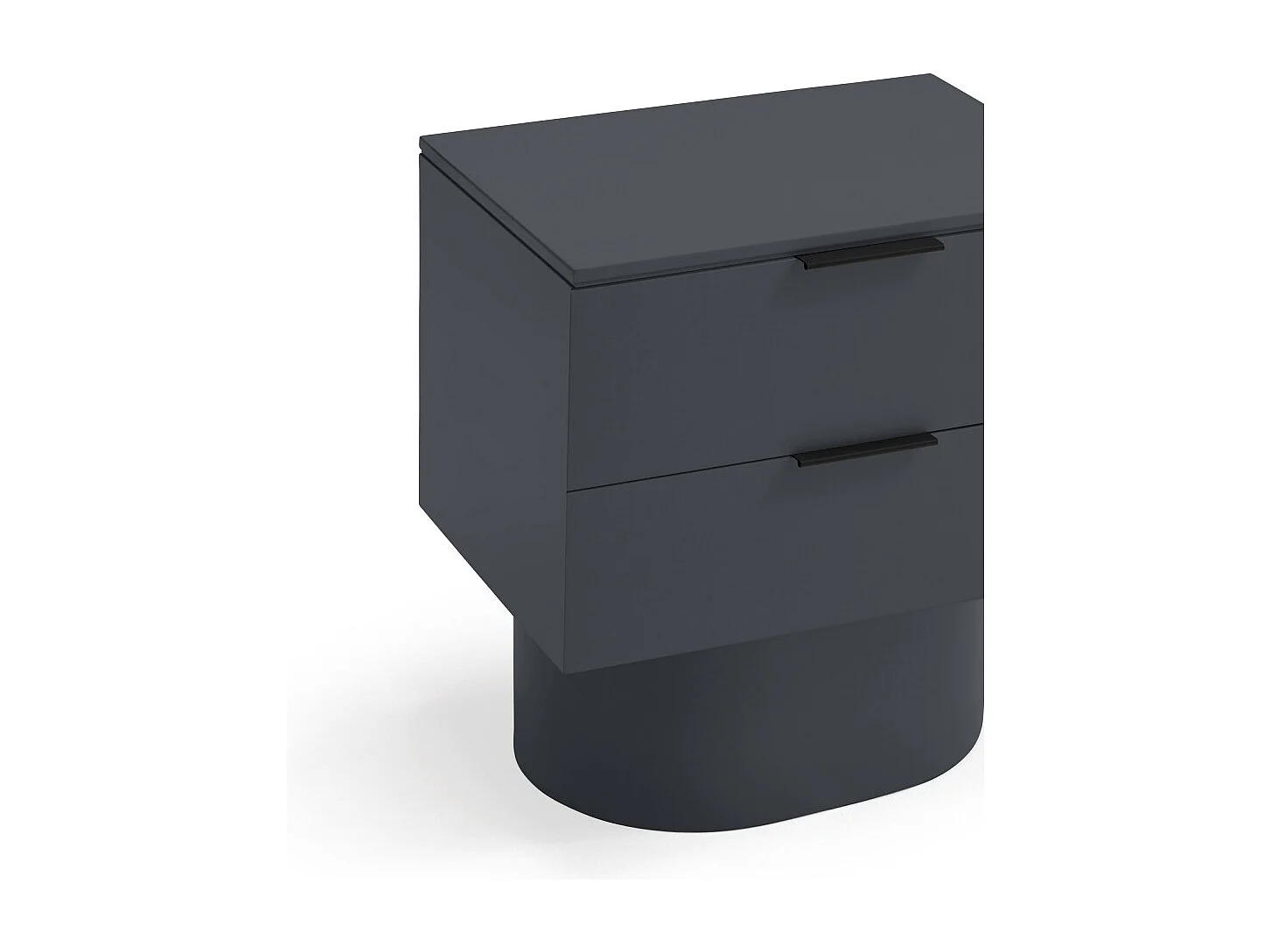 Totem - Table de chevet 2 tiroirs en bois - Couleur : Gris anthracite